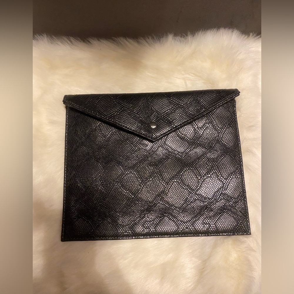 Envelope Snakeskin Print Clutch